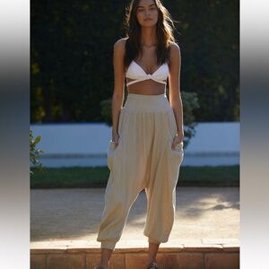 Free People Walk On Fire Harem Gauze Pants